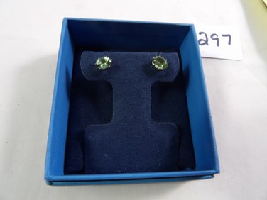 Green Apatite Sterling Silver Earrings