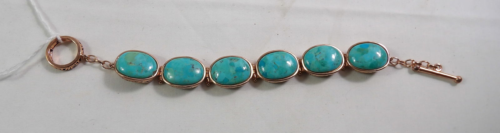 Copper Bracelet with Turquoise Stones (1 of 1)