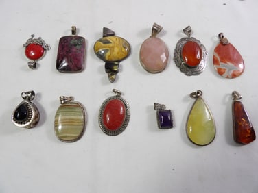 12 Sterling Silver Necklace Pendants