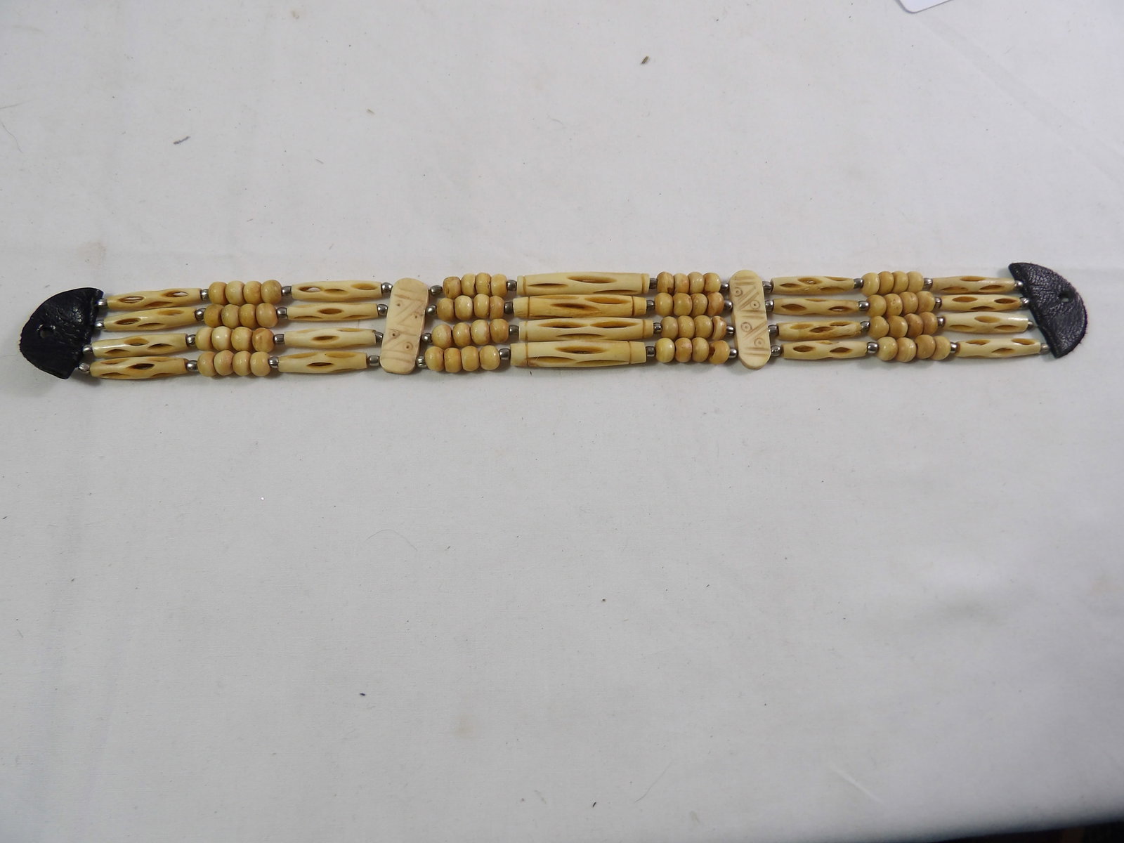 Native American Bracelet: 12" Natural Material Native American Bracelet. All Measurements approximate. See photos for condition and details. Selling as is from 04281.