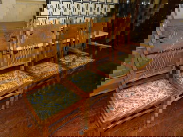 Set of 4 Early Hardwood Chairs