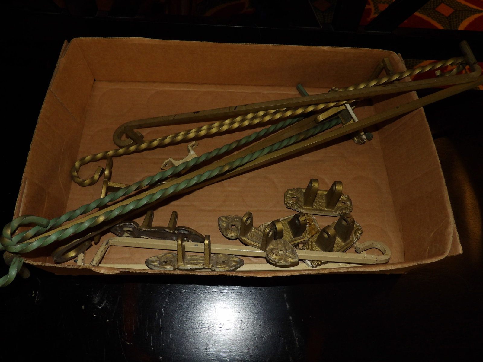 Early Curtain Rods: Lot of Early Curtain Rods. All Measurements approximate. See photos for condition and details. Selling as is from 04281.