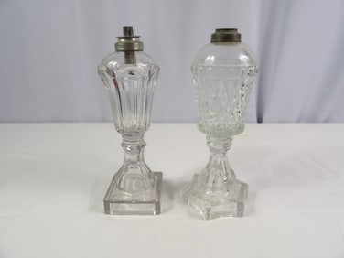 Pair Whale Oil Lamps