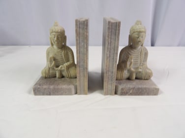 Pair Soapstone Bookends