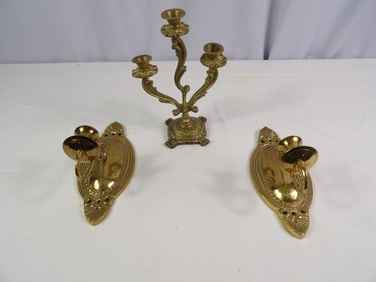 3 Pcs- Brass Candle Holders
