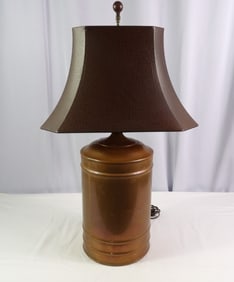 Copper Lamp with Leather Shade