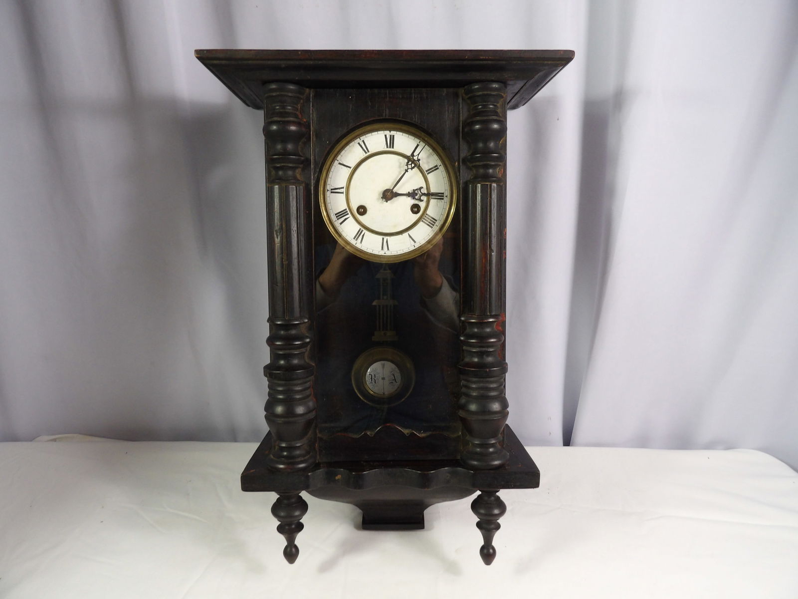 Early Wall Clock: Early Wall Clock. 22" Tall x 13" Wide . All measurements approximate. Please see photos for condition and details. Selling as is from 04281.