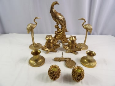 10 Pcs- Brass, Iron, and Wood Lot