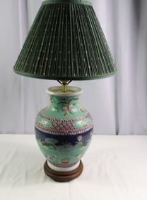 Painted Porcelain Jug Lamp