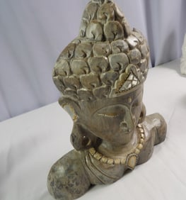 Wooden Buddha Head