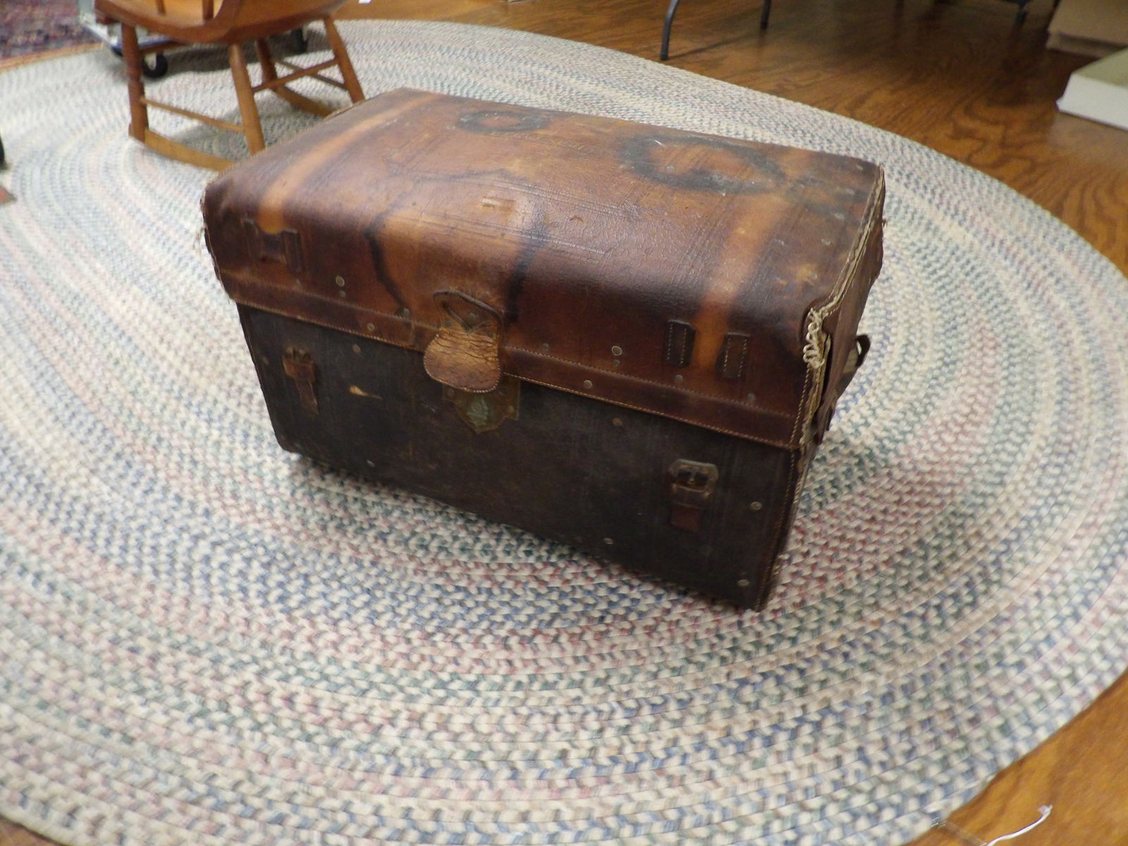 Leather Wrapped Trunk (1 of 4)