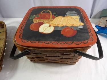 Hand painted Picnic Basket