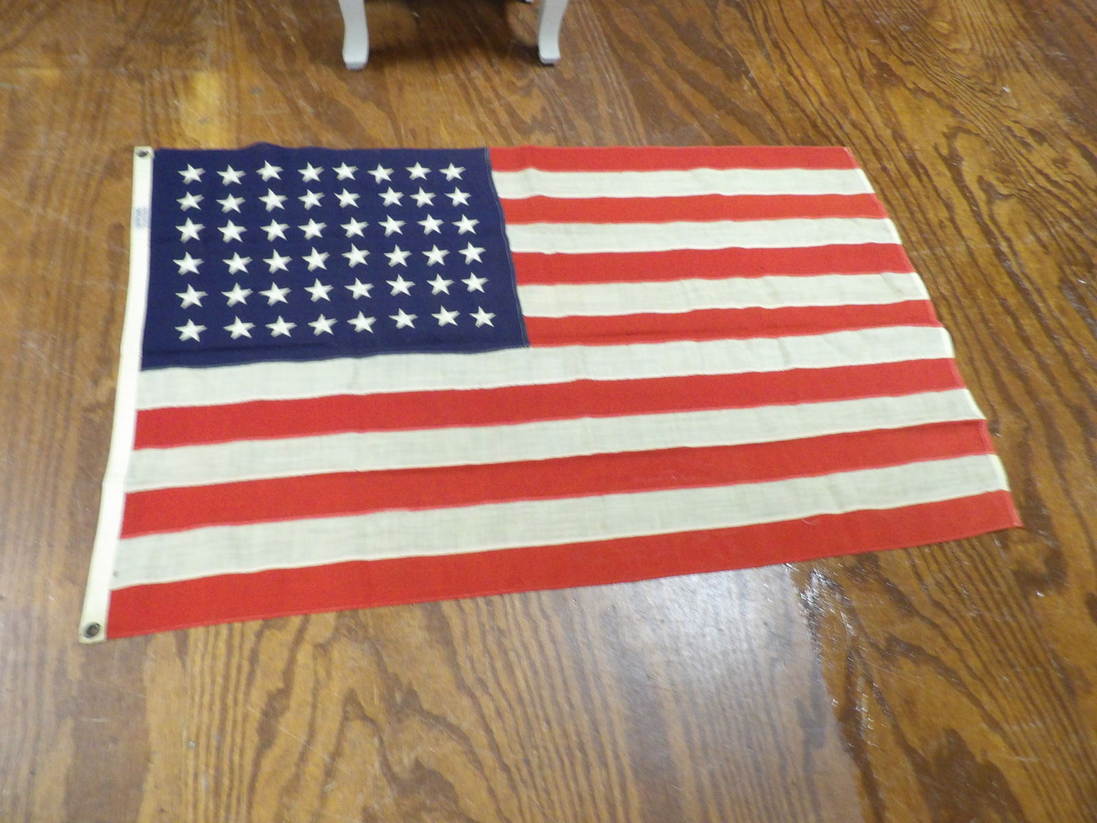 Vintage U. S. Flag: 48 Star Vintage Flag. 3' x 5'. All measurements approximate. Please see photos for condition and details. Selling as is from 04281.