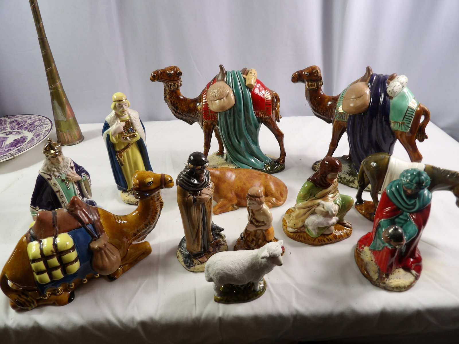 Nativity Pieces: 1970's Holland Mold Nativity Pieces. All measurements approximate. Please see photos for condition and details. Selling as is from 04281.
