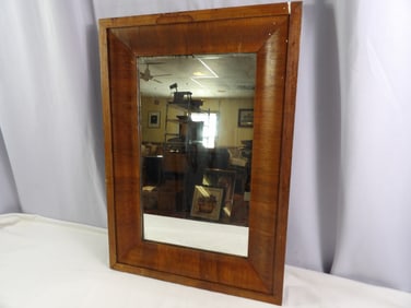 Early Hardwood Framed Mirror