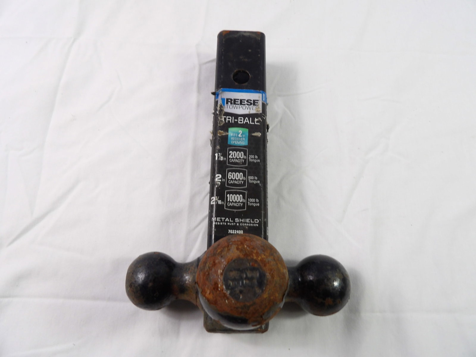 Reese Hitch: Reese Tri Ball Hitch, 1 7/8", 2", 2 5/16". All measurements approximate. Please see photos for condition and details. Selling as is from 04281.