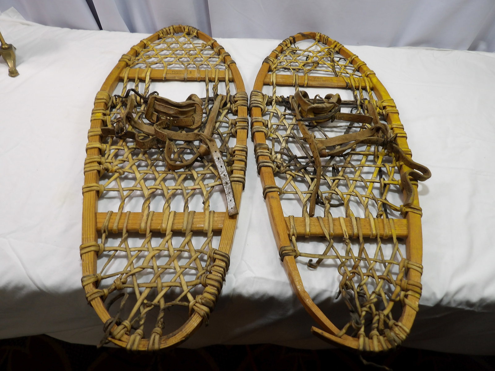 Vintage Snow Shoes: Pair of Tubbs 33" Snow Shoes. All measurements approximate. Please see photos for condition and details. Selling as is from 04281.