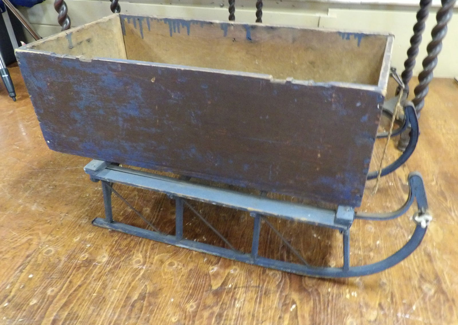 Early Sled: Early Sled, 42" Long. All measurements approximate. Please see photos for condition and details. Selling as is from 04281.