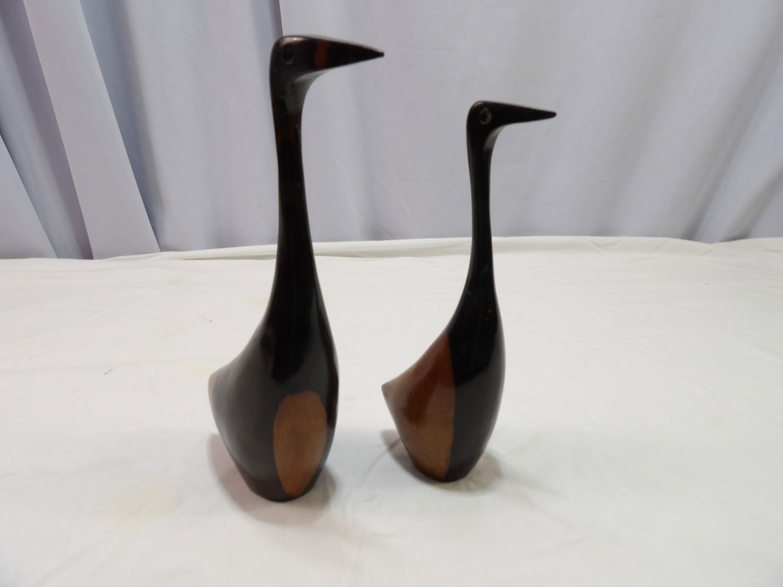Pair of Hand Carved Geese: Pair of Exotic Wood, Hand Carved Geese, Signed A. Eisenbrand. All measurements approximate. Please see photos for condition and details. Selling as is from 04281.