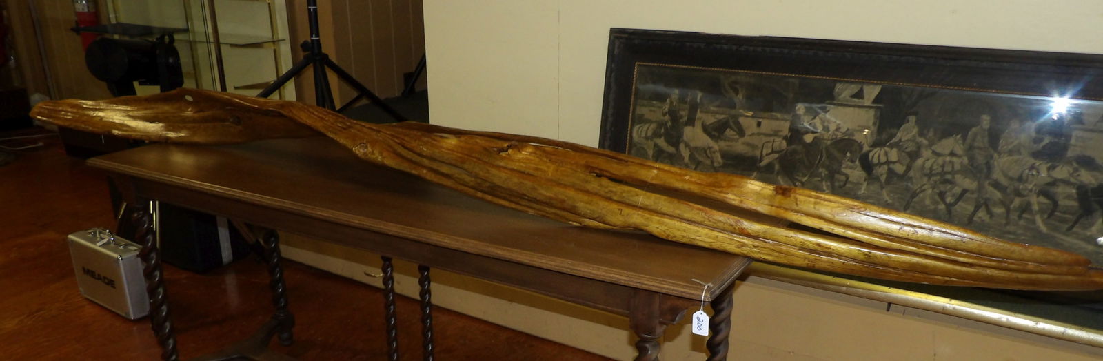 Large Decorative Piece of Driftwood: 9 Foot Long Decorative Piece of Drift Wood. All measurements approximate. Please see photos for condition and details. Selling as is from 04281.