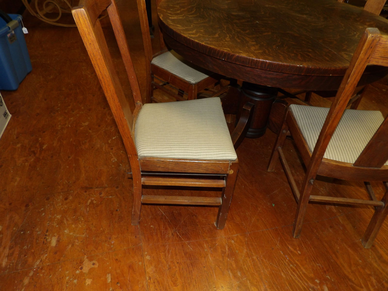 Solid Oak Dining Table with Chairs - 3