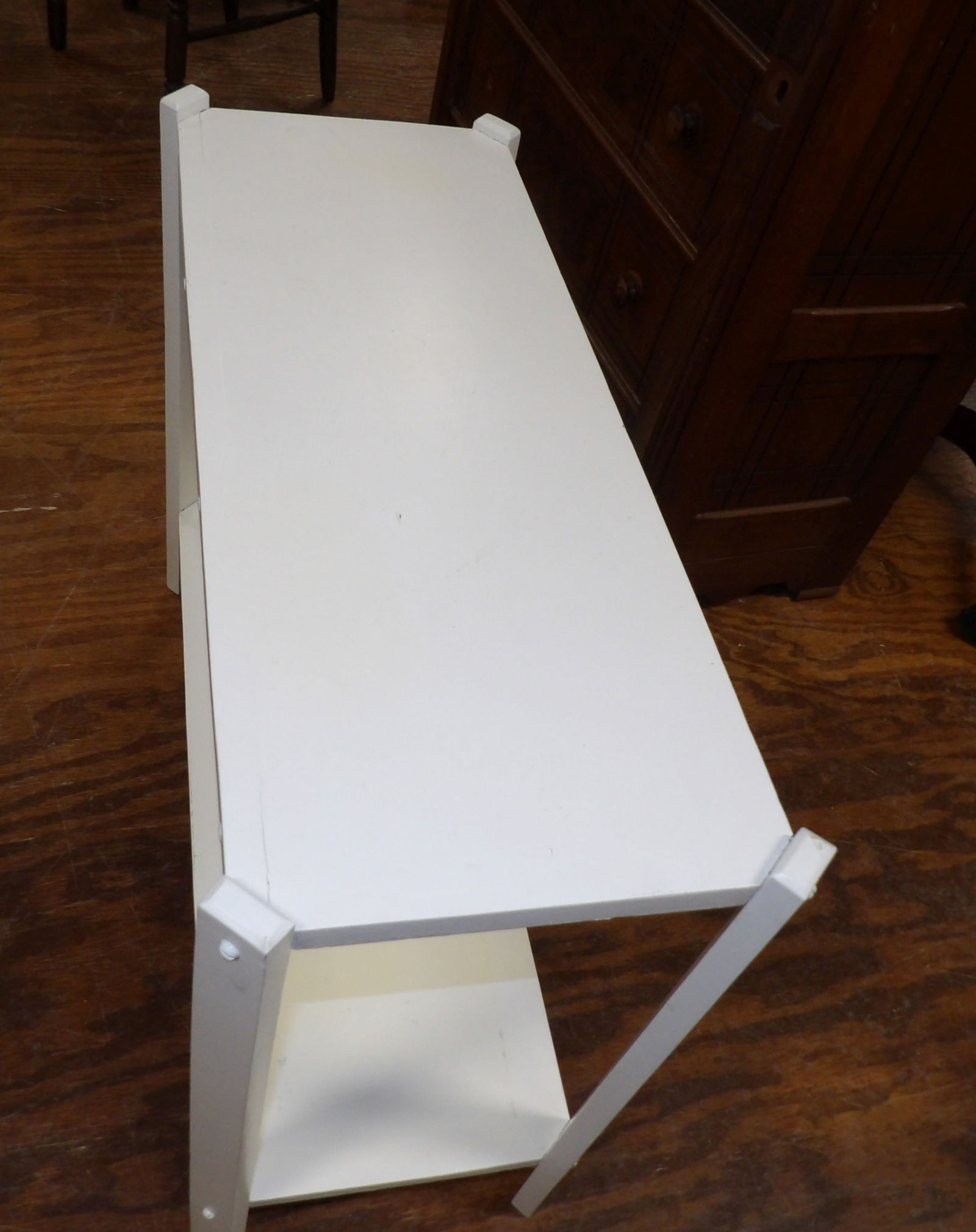 2 Shelf White Table - 3