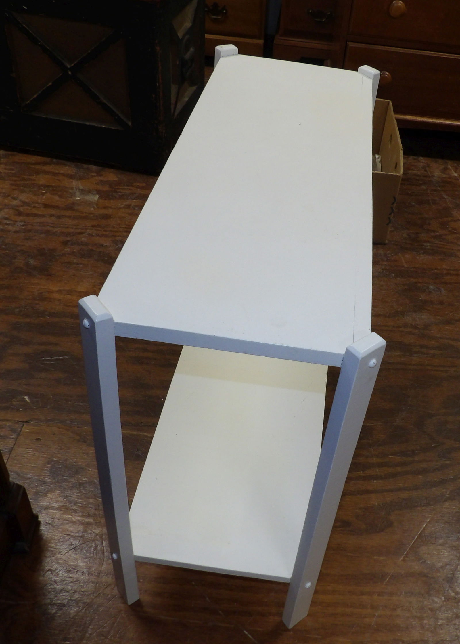 2 Shelf White Table - 4