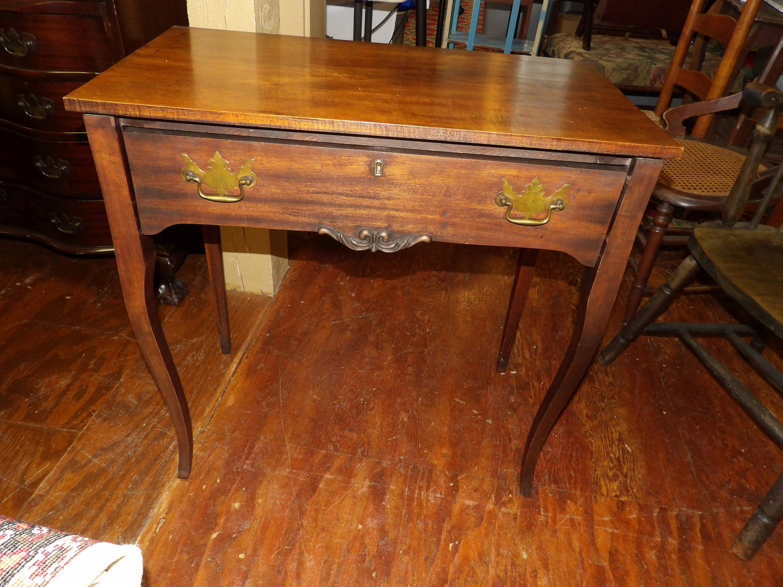 1 Drawer Walnut Stand: 1 Drawer Walnut Stand, 29" Wide X 16" Deep. All measurements are approximate. Please see photos for condition and details. Selling as is from 04281.