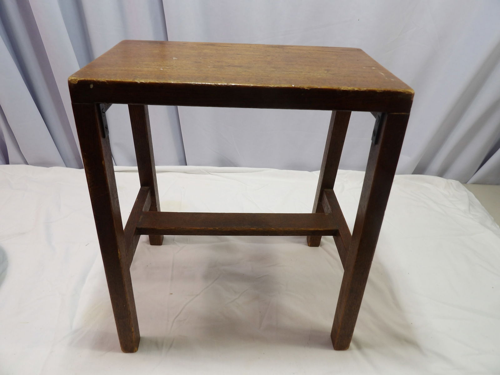 Oak Step Stool: Oak Step Stool, 14" Wide X 16" Tall. All measurements are approximate. Please see photos for condition and details. Selling as is from 04281.