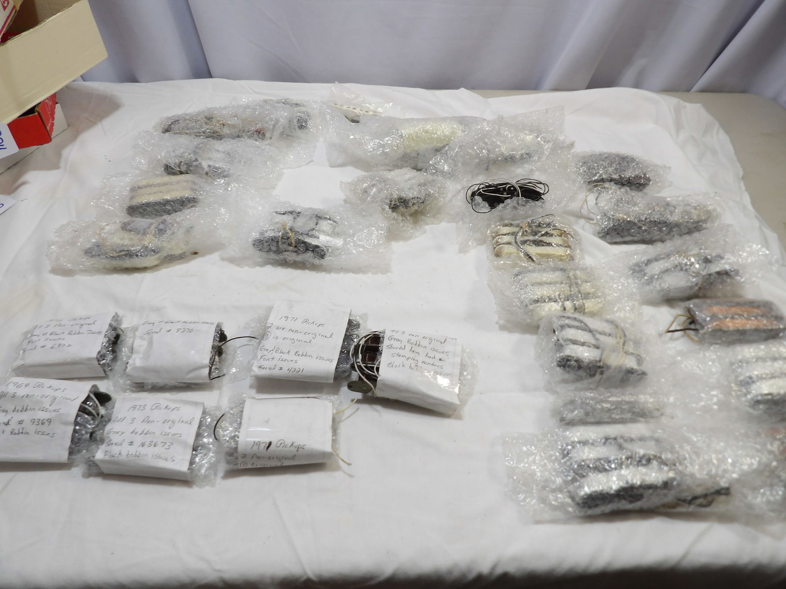 Numerous Sets of Fender Pickups: 27 Sets Fender Pickups. 6 Sets dated 1969-97. Others Undated. All measurements are approximate. Please see photos for condition and details. Selling as is from 04281.