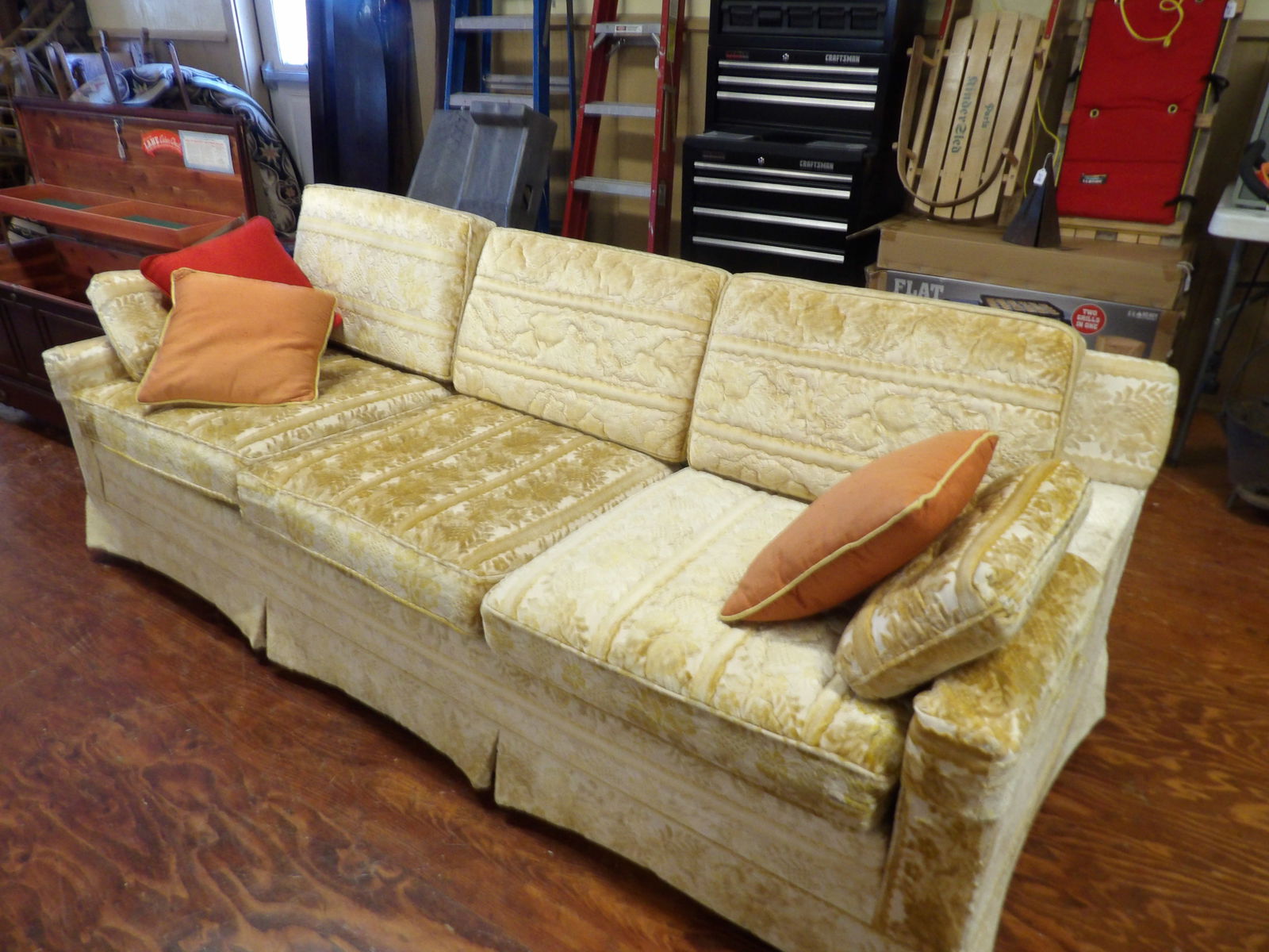 Early Sofa: 7' Early Sofa. Excellent Condition. All measurements are approximate. Please see photos for condition and details. Selling as is from 04281.