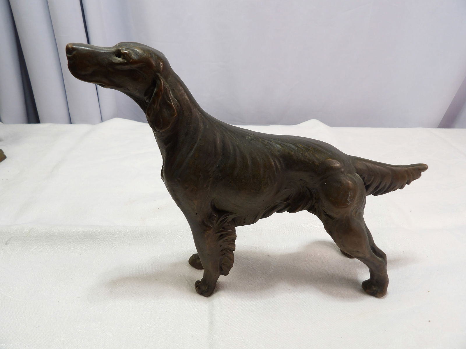 Early Bronze Sculpture: Early Bronze Sculpture of an Irish Setter. All measurements approximate. Please see photos for condition and details. Selling as is from 04281.