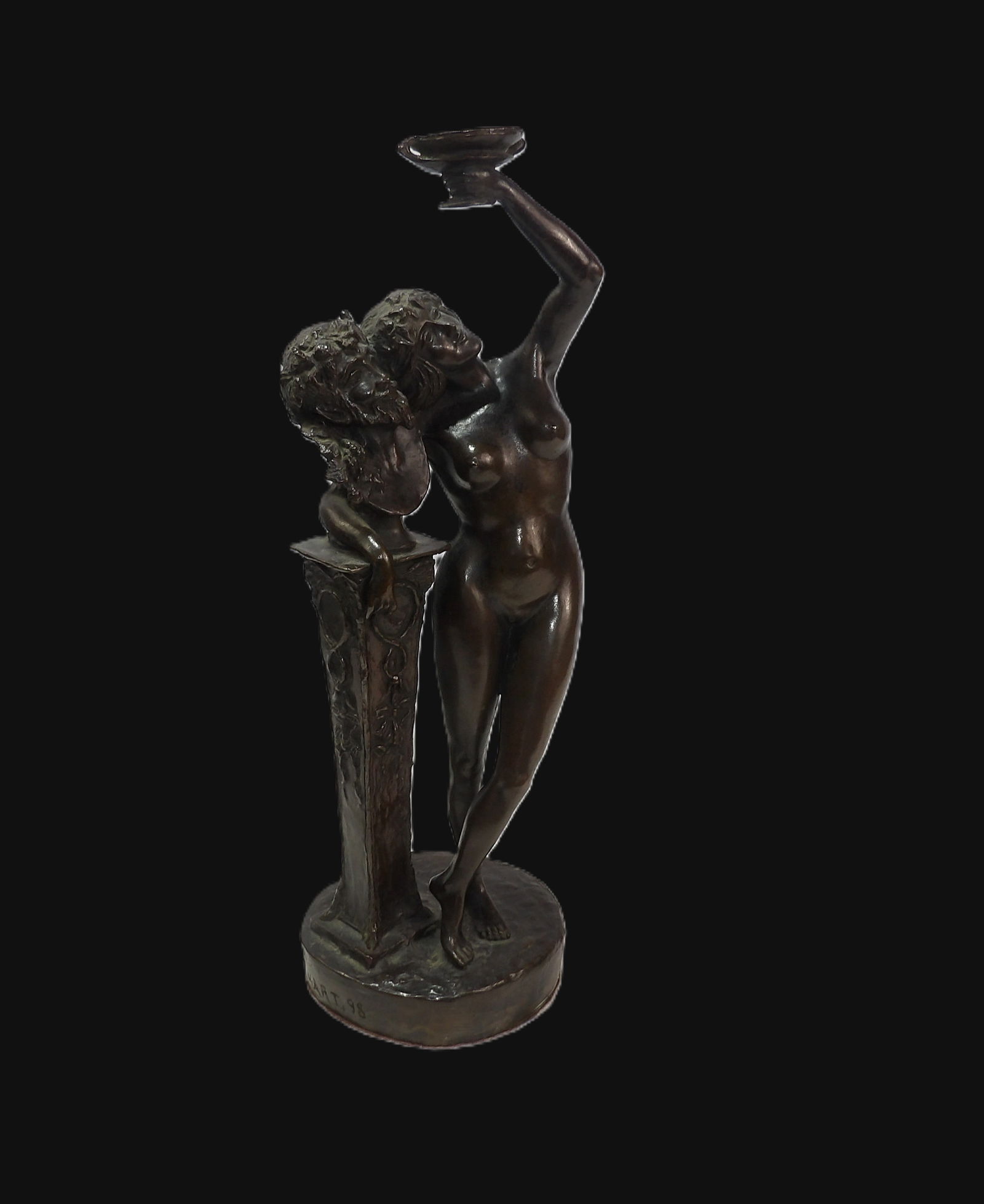 J. Herbert Hart Piece: J. Herbert Hart Bronze Piece 1898. 15" Tall, Very Heavy Piece. No Damage Seen. **We are Not Experts in Ancient Pieces. However, the Consignor of this Item is, and has been, a lifelong collector