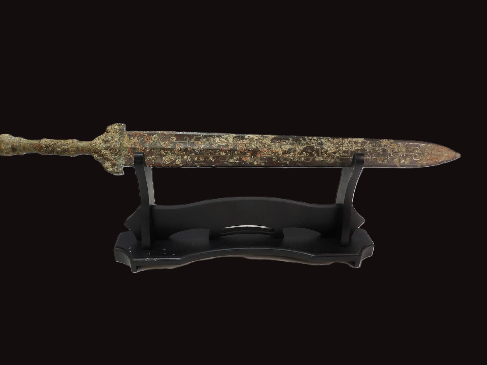 Sword with Silver Inlay: Wester Han Dynasty Short Sword with Silver Inlay. 200 B.C. **We are Not Experts in Ancient Pieces. However, the Consignor of this Item is, and has been, a lifelong collector of Antiquities. This Item