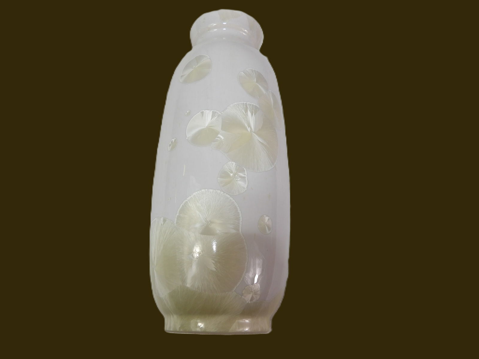 Glazed Porcelain Vase: Crystalline Glaze Porcelain Vase. All measurements approximate. Please see photos for condition and details. Selling as is from 04281.