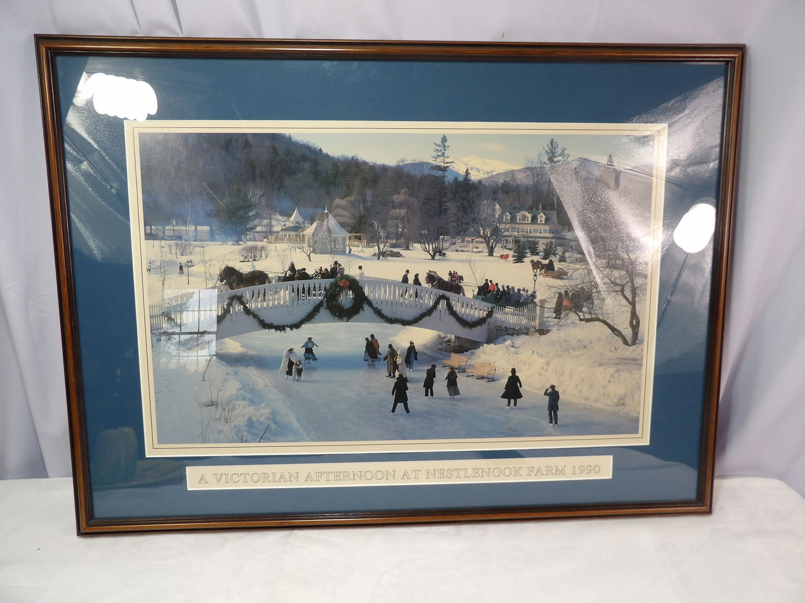 Framed Print: "A Victorian Afternoon Nestlenook Farm", Print 1990, 22" X 30" , New Hampshire. All measurements approximate. Please see photos for condition and details. Selling as is from 04281.