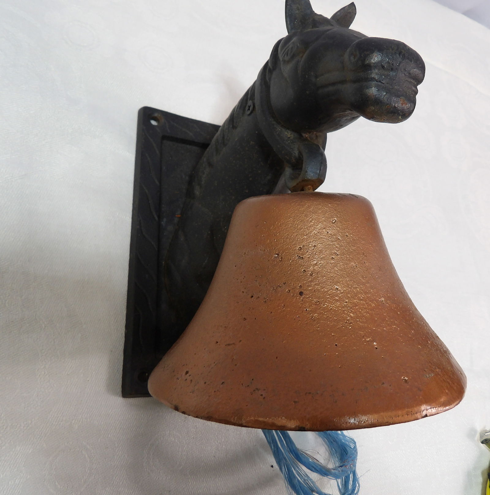 Cast Iron Doorbell: Cast Iron Horsehead Doorbell. All measurements approximate. Please see photos for condition and details. Selling as is from 04281.
