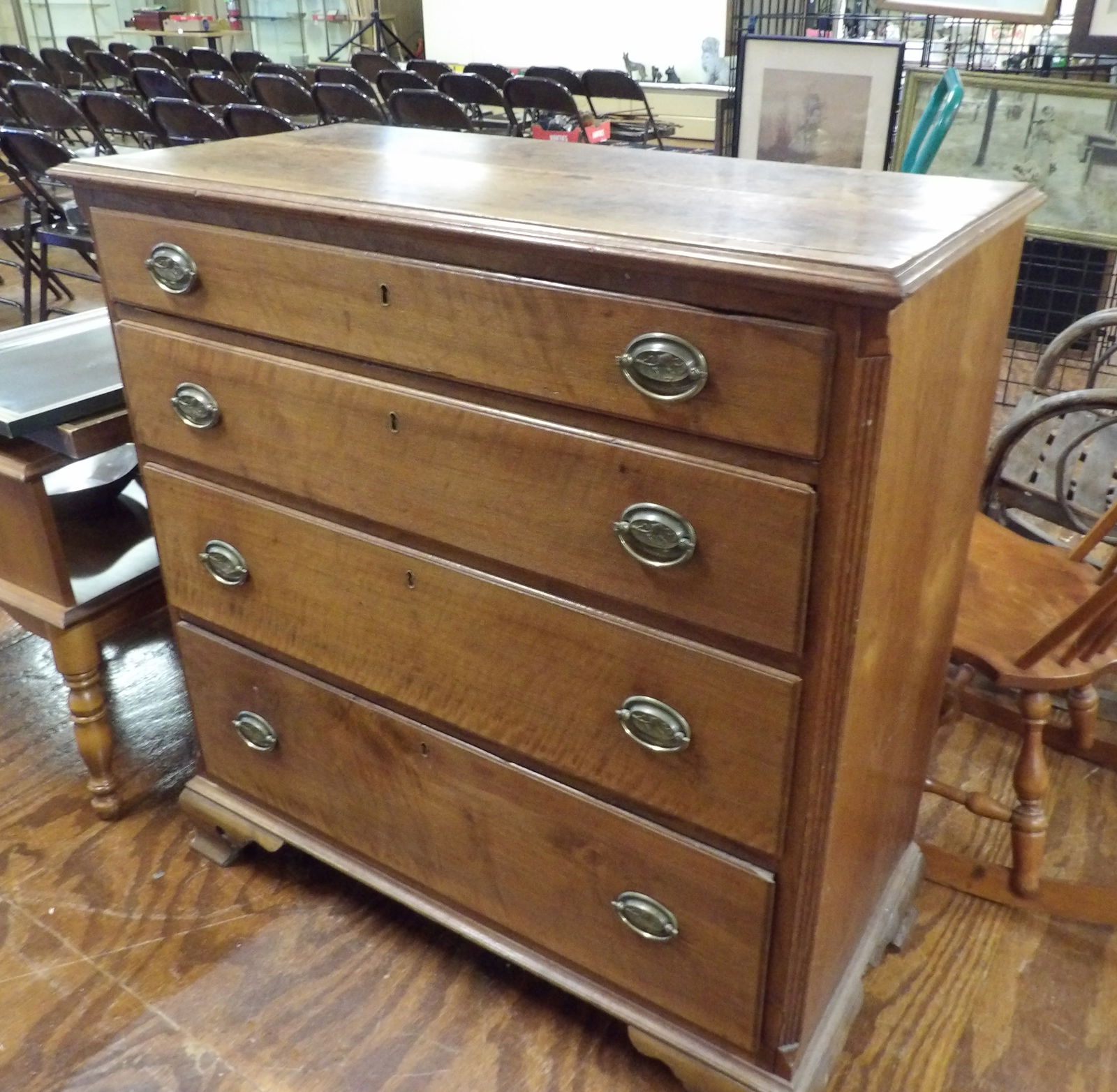 Antique Chest of Drawers: Antique American Federal Style Chest of Drawers. 19th Century. All measurements approximate. Please see photos for condition and details. Selling as is from 04281.