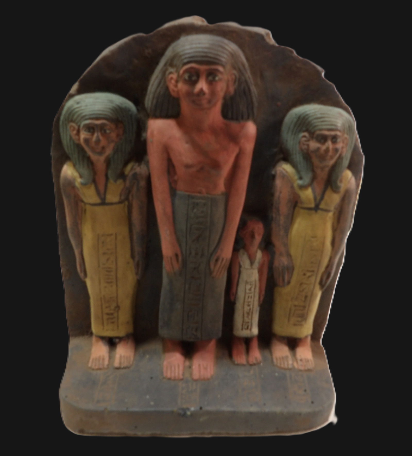 Family Group Statue: Ancient Egyptian Style Family Group Statue. All measurements approximate. Please see photos for condition and details. Selling as is from 04281.