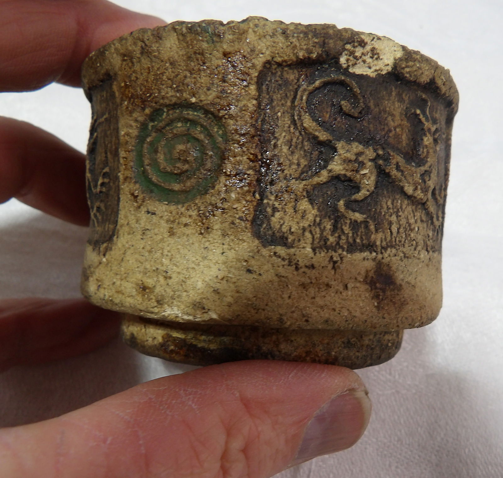 Handmade Tamegroute: Handmade Tamegroute Style Ceramic Bowl. All measurements approximate. Please see photos for condition and details. Selling as is from 04281.