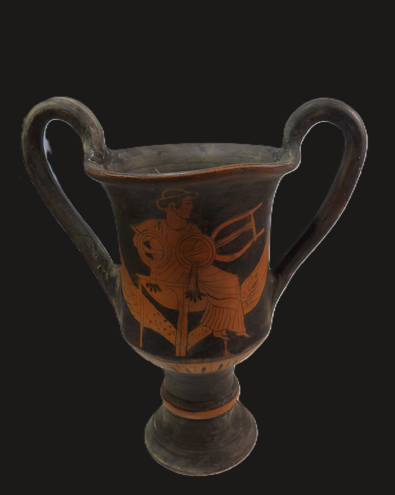 Red Ware Vase: Greek Style Red Ware Vase. All measurements approximate. Please see photos for condition and details. Selling as is from 04281.