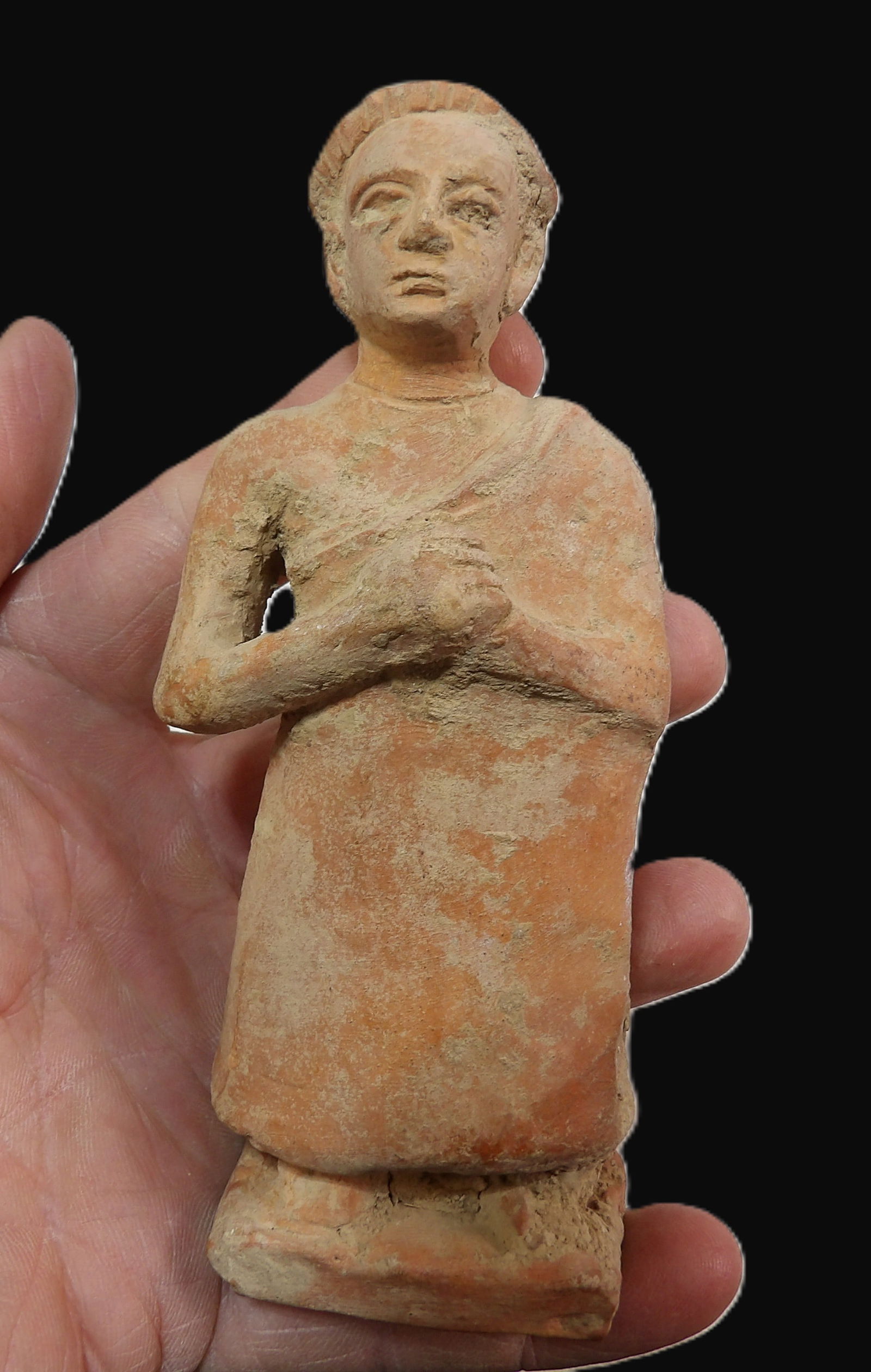 Terracotta Spirit Attendant Figure: Terracotta Mingqi Spirit Attendant Figure. Ming Dynasty. 1368-1644. ***We are Not Experts in Ancient Pieces. However, the Consignor of this Item is, and has been, a lifelong collector of