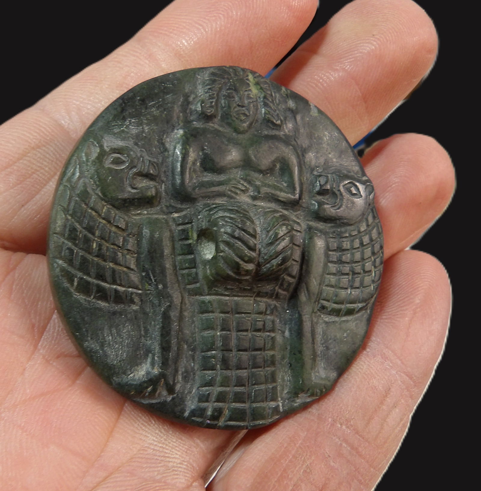 Mesopotamian Seal: Mesopotamian Seal, Made of Charlite. 1000-500 B.C. ***We are Not Experts in Ancient Pieces. However, the Consignor of this Item is, and has been, a lifelong collector of Antiquities. This Item
