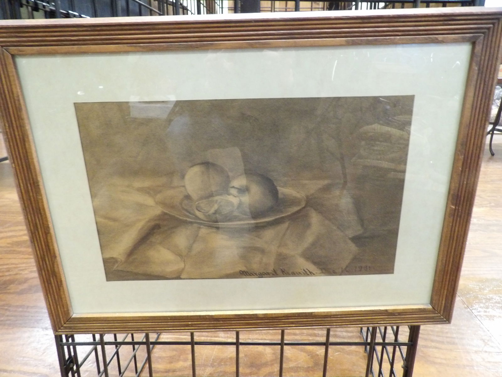 Margaret Reavith Still Life: Margaret Reavith 1931 Still Life of Fruits. 18" X 25". All measurements approximate. Please see photos for condition and details. Selling as is from 04281.