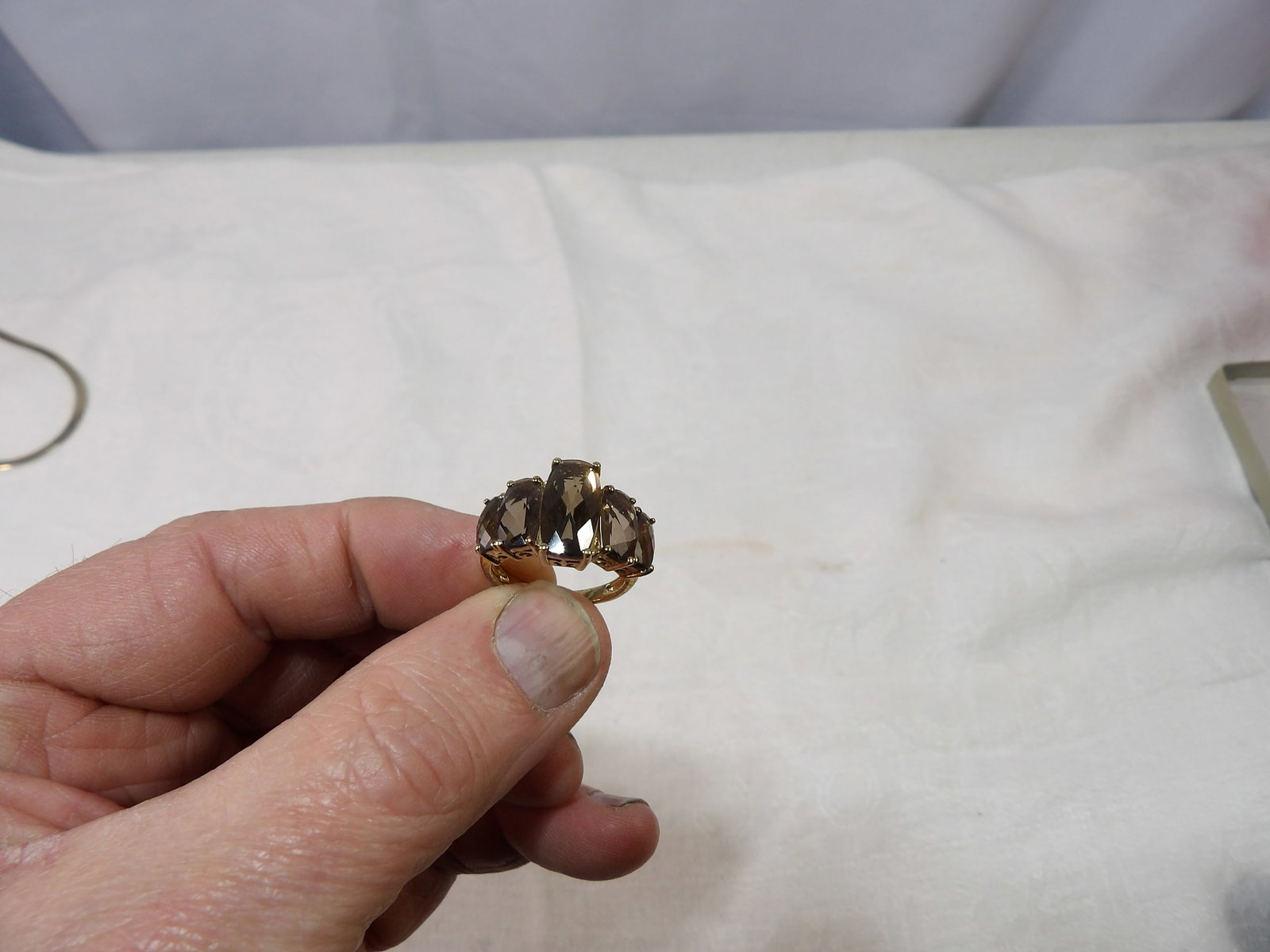 5 PCS Smoky Quartz Rings: 5 Pieces Smokey Quartz Rings in Sterling Silver. Size 6 1/2. All measurements approximate. Please see photos for condition and details. Selling as is from 04281.