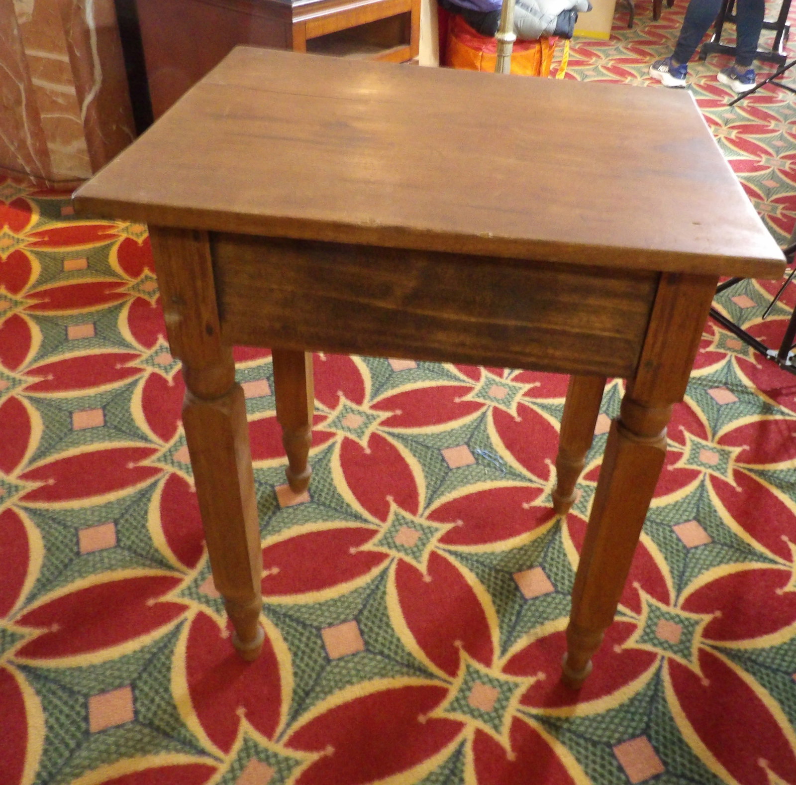 Primitive Side Table with Turned Legs - 3