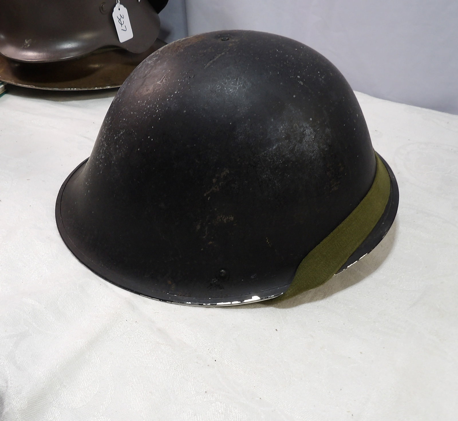 British Turtle Helmet: British Army MK IV Turtle Helmet. All measurements approximate. Please see photos for condition and details. Selling as is from 04281.