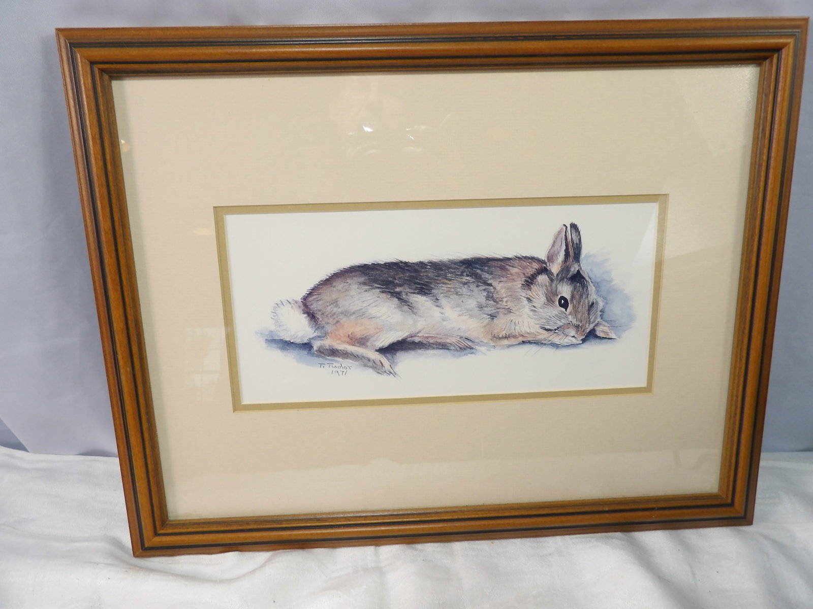 Water Color of Rabbit: Nice Watercolor of Rabbit. All measurements approximate. Please see photos for condition and details. Selling as is from 04281.