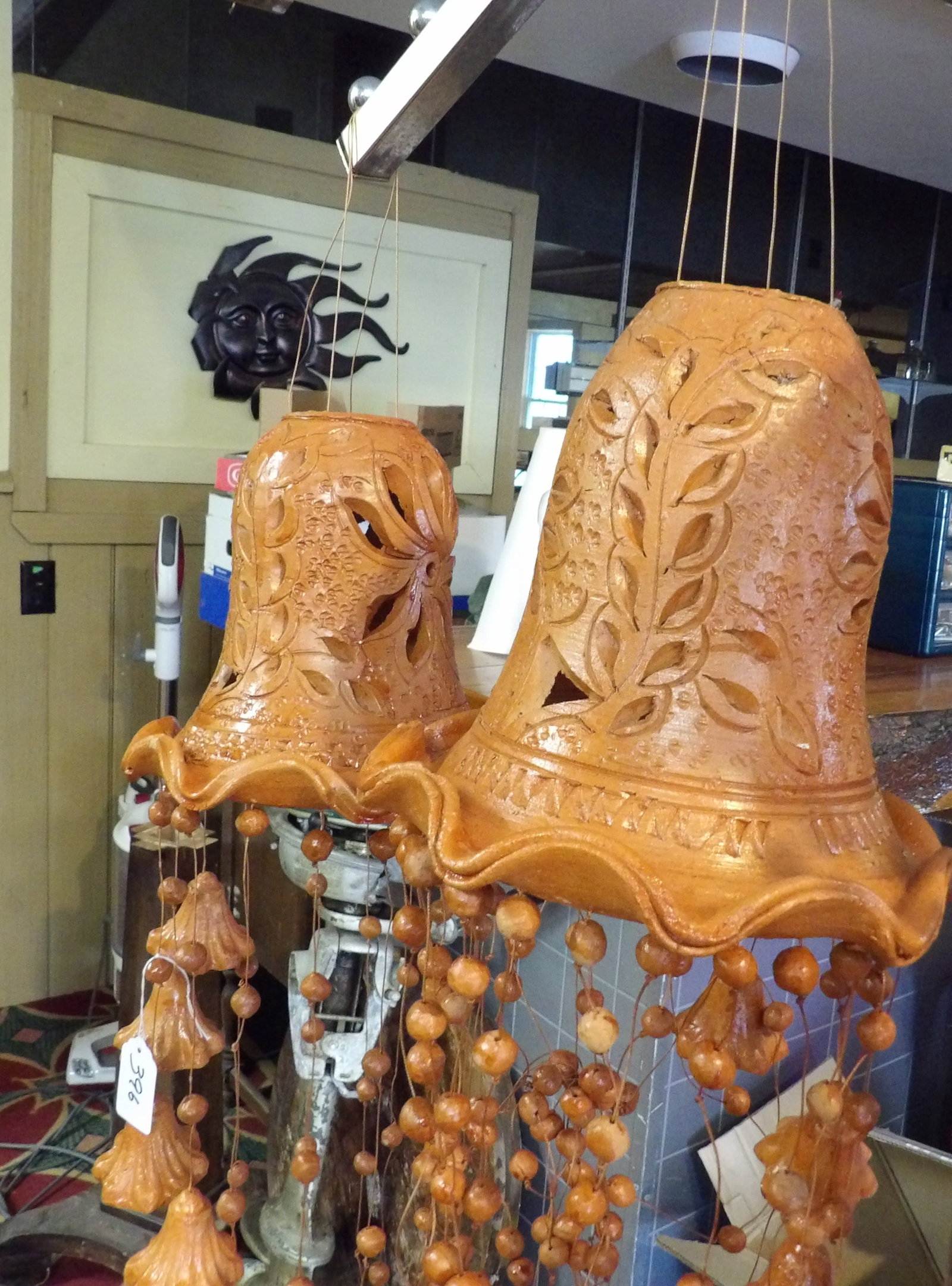 Wind Chimes: Sri Lankan Handmade Pottery Windchimes. All measurements approximate. Please see photos for condition and details. Selling as is from 04281.