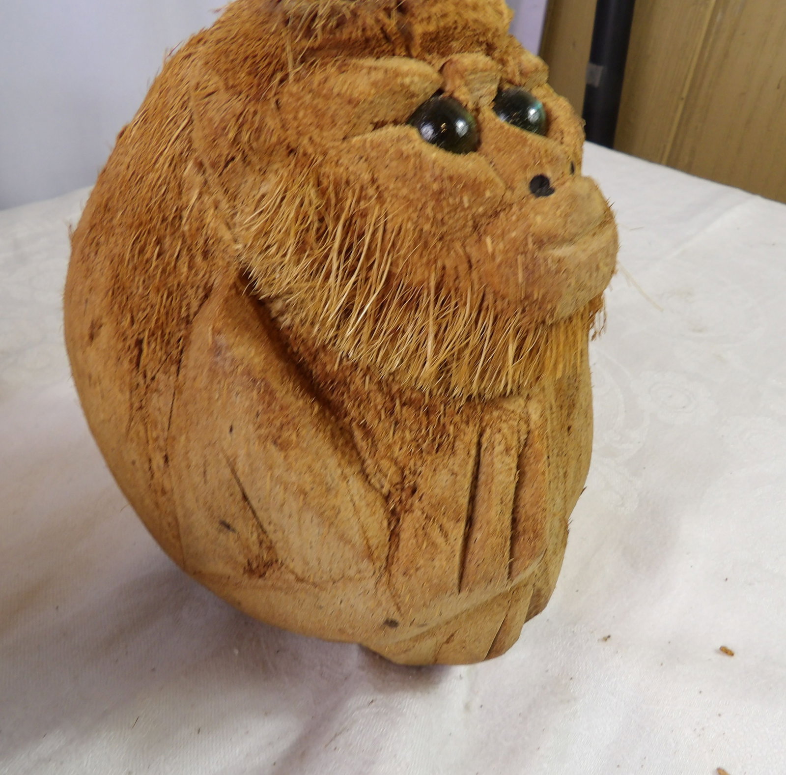 Hand Carved Coconut Monkey - 2